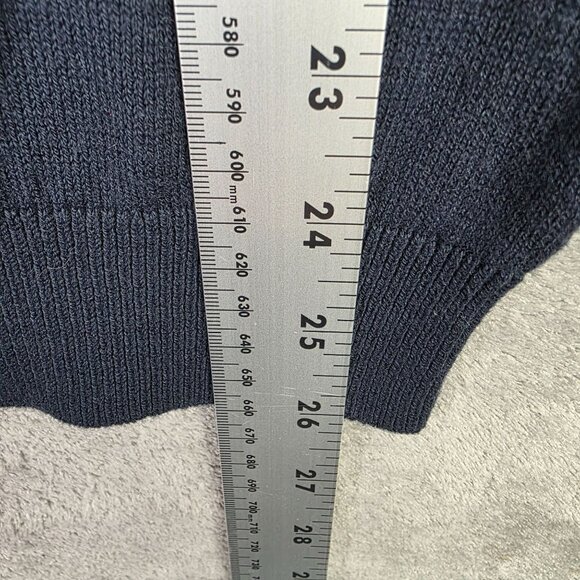 Mens Royal Class Navy Blue Knit Sweater Cotton Blend Long Sleeve Crew Neck L - Picture 6 of 7